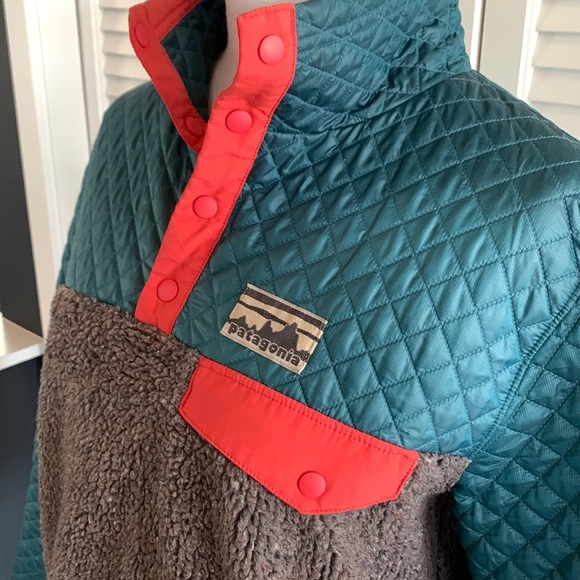 Patagonia Women's Mixed Snap-T® Pullover Jacket Crater Blue Rare Size Large - Picture 3 of 14